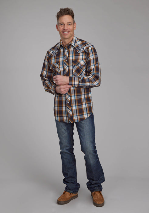 Men's Roper Plaid Long Sleeve Western Shirt