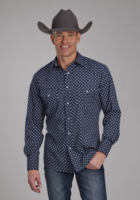 Men's Roper Stripe Floral Long Sleeve Western Shirt