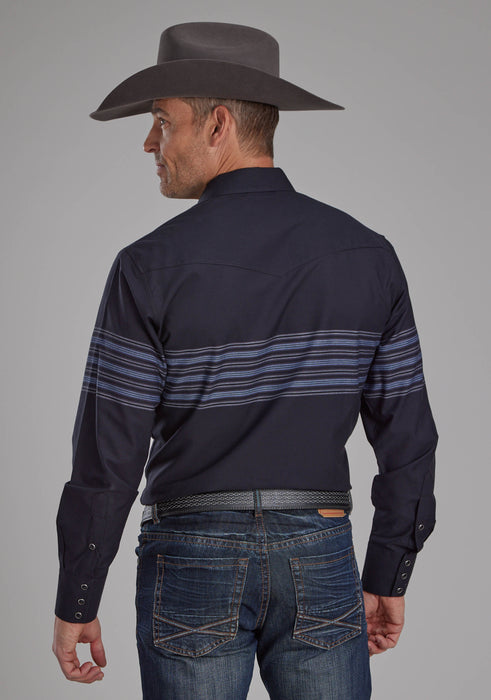 Men's Roper Border Strip Long Sleeve Western Shirt