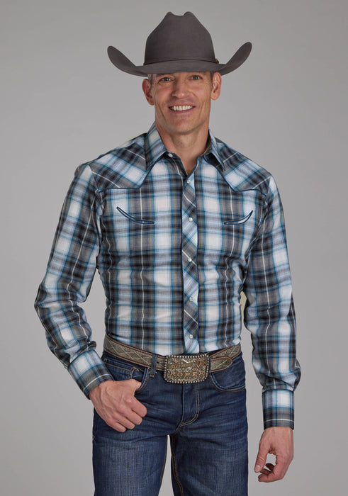 Men's Roper Plaid Long Sleeve Western Shirt