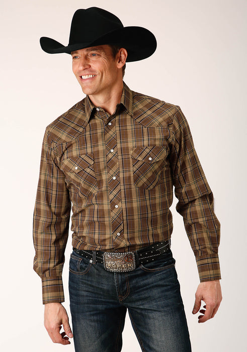 Men's Roper Brown Multi Plaid Western Shirt