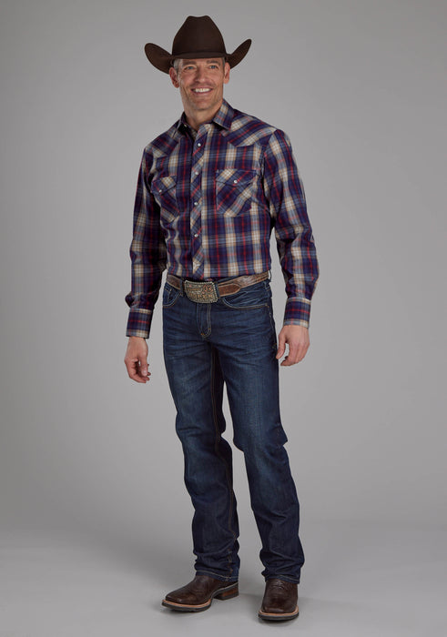 Men's Roper Plaid Long Sleeve Western Shirt