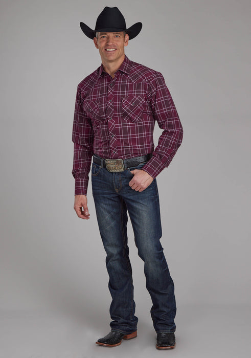 Men's Roper Plaid Long Sleeve Western Shirt