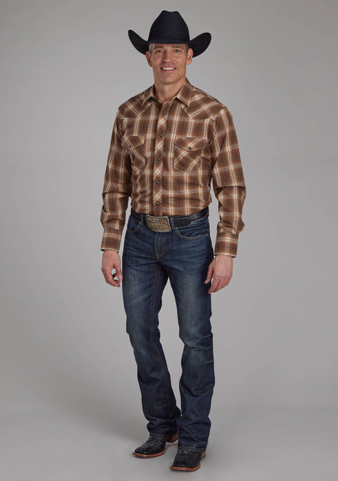 Men's Roper Plaid Long Sleeve Western Shirt