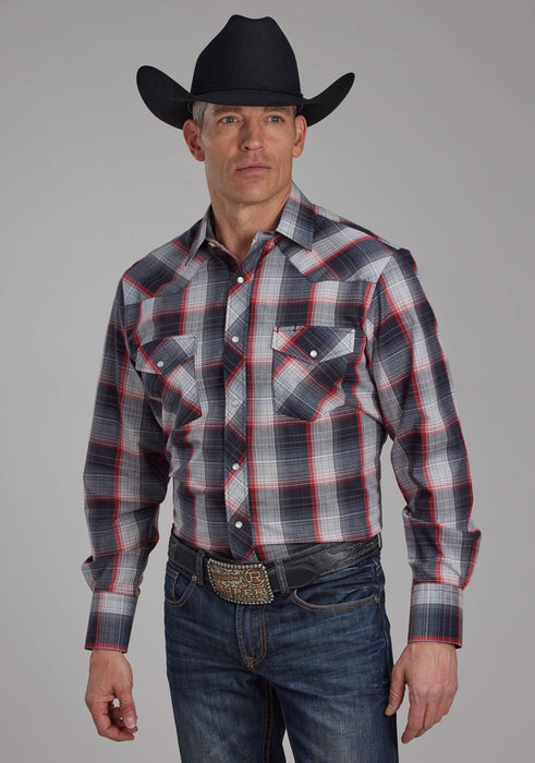 Men's Roper Plaid Long Sleeve Western Shirt