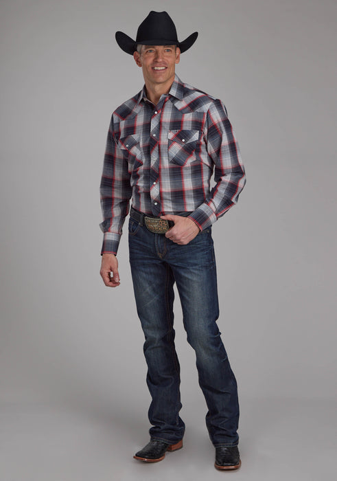 Men's Roper Plaid Long Sleeve Western Shirt