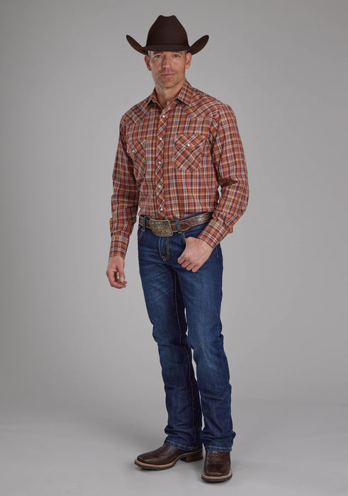 Men's Roper Plaid Long Sleeve Western Shirt