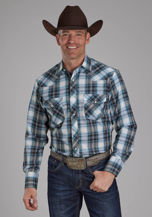 Men's Roper Plaid Long Sleeve Western Shirt