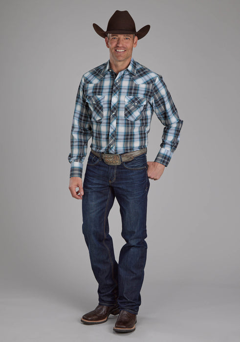 Men's Roper Plaid Long Sleeve Western Shirt