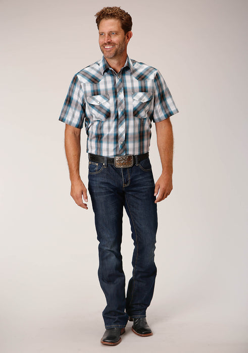 Roper Peacock Plaid Short Sleeve Shirt