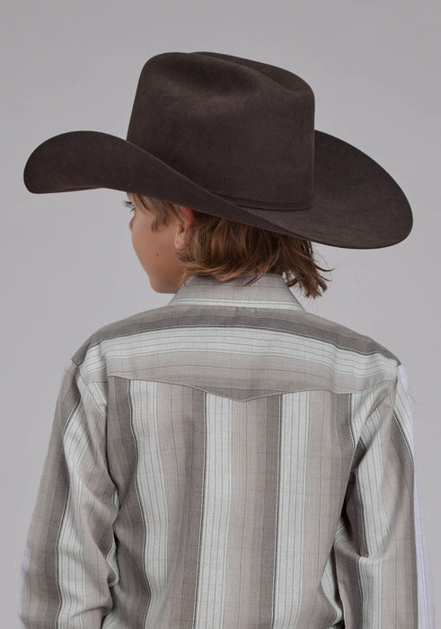 Boy's Roper Stripe Long Sleeve Western Shirt