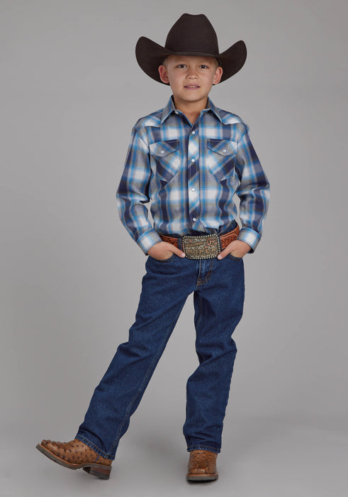 Boy's Roper Plaid Long Sleeve Western Shirt