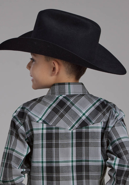 Boy's Roper Plaid Long Sleeve Western Shirt