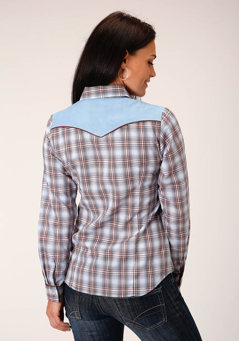 Roper Embroidered Plaid Long Sleeve Shirt