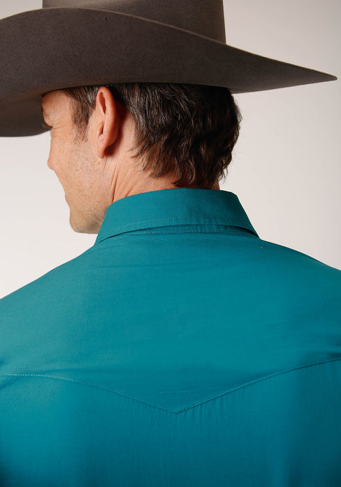 Men's Roper Solid Teal Western Shirt