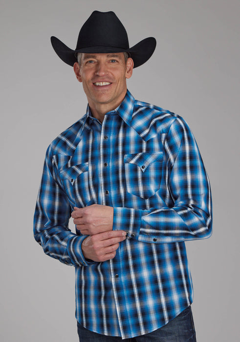 Men's Roper Plaid Long Sleeve Western Shirt