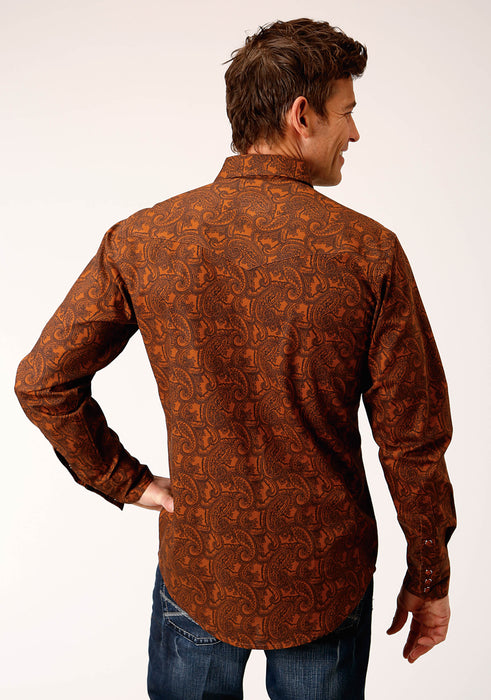 Men's Roper Brown Vintage Paisley Western Shirt