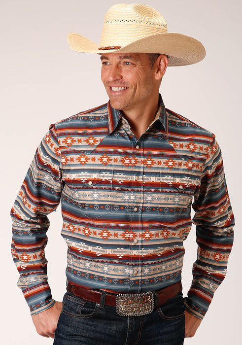 Roper Sandstone Aztec Long Sleeve Shirt