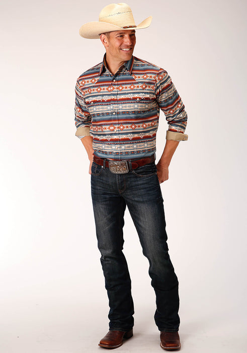 Roper Sandstone Aztec Long Sleeve Shirt