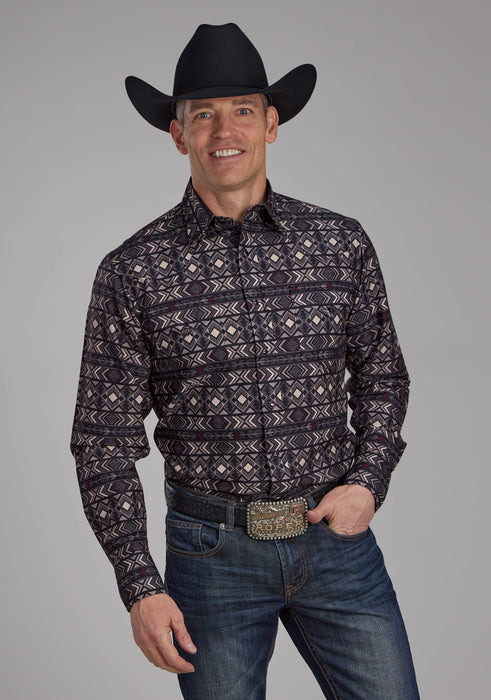 Men's Roper Horizontal Aztec Long Sleeve Western Shirt