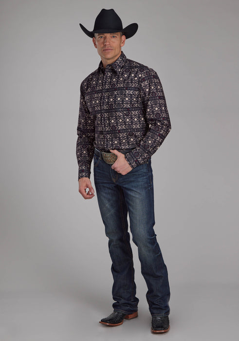 Men's Roper Horizontal Aztec Long Sleeve Western Shirt