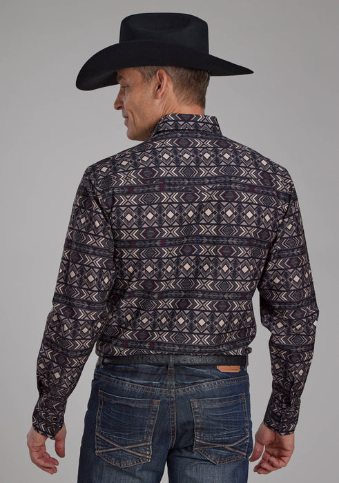 Men's Roper Horizontal Aztec Long Sleeve Western Shirt