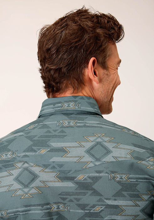 Men's Roper Gray Aztec Print Western Shirt