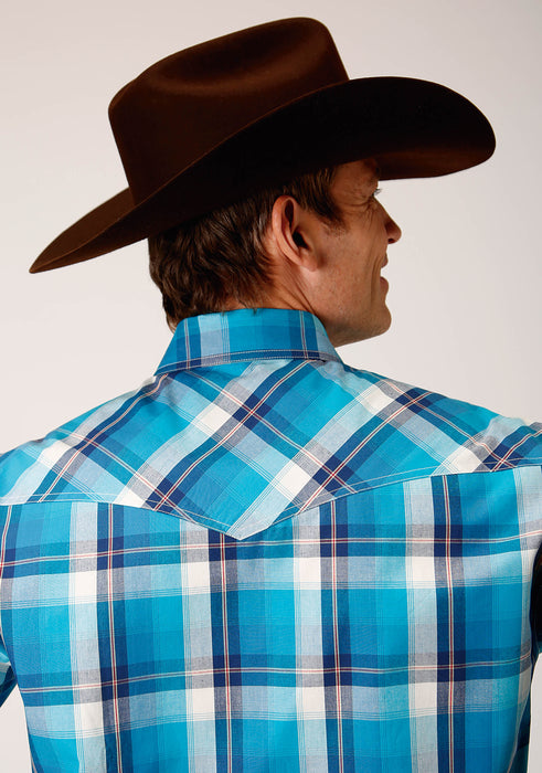 Men's Roper Blue Moon Plaid Western Shirt