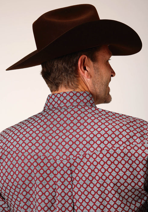 Men's Roper Classic Maroon Foulard Western Shirt