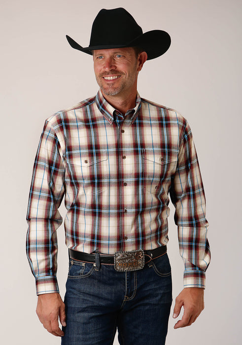 Men's Roper Red Canyon Plaid Western Shirt