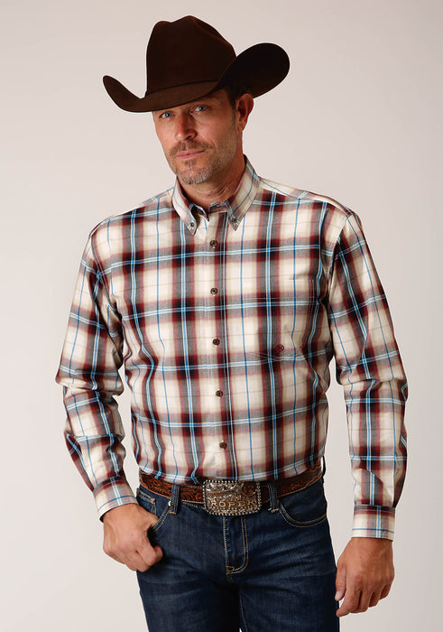 Men's Roper Red Canyon Plaid Western Shirt