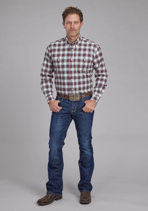 Men's Roper Performance Flex Long Sleeve Western Shirt