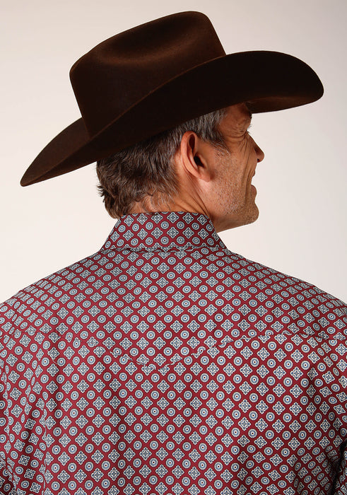 Men's Roper Classic Maroon Foulard Western Shirt