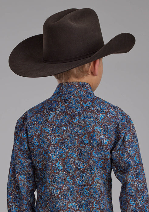 Boy's Roper Western Print Long Sleeve Shirt