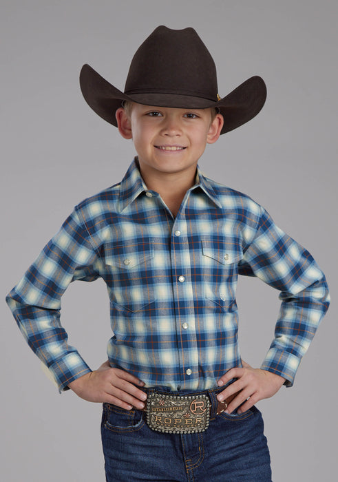 Boy's Roper Performance Stretch Long Sleeve Western Shirt