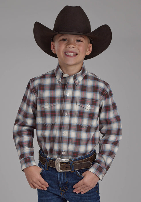 Boy's Roper Performance Stretch Long Sleeve Western Shirt