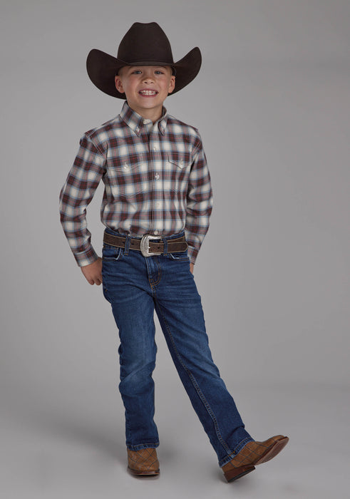 Boy's Roper Performance Stretch Long Sleeve Western Shirt