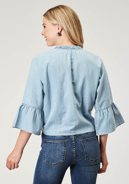 1999 LT BLUE COTTON DENIM BLOUSE