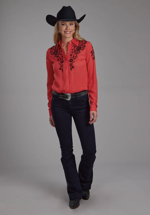 Women's Roper Vintage Red Long Sleeve Western Shirt