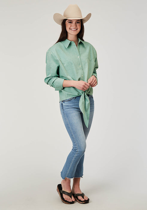 2014 LT BLUE DENIM RETRO BLOUSE