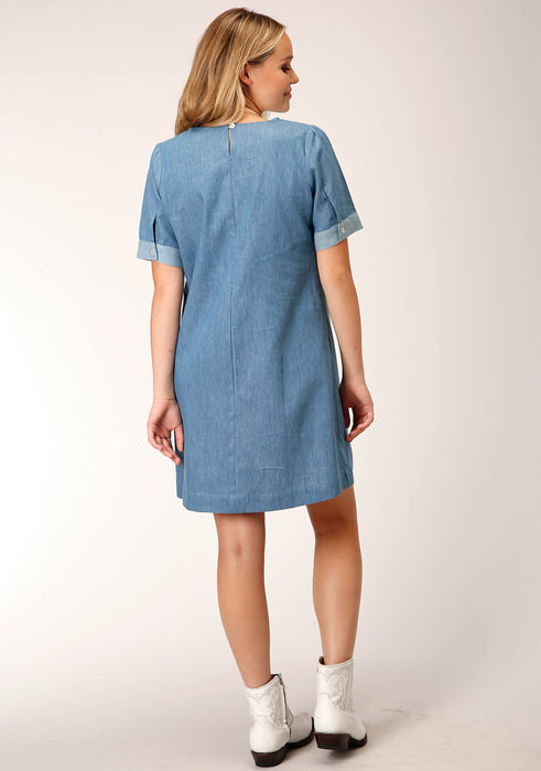 Roper Denim Western Dress w/ Button Cuff