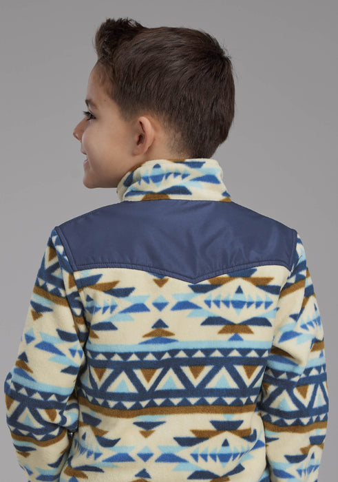 2321 CR/NAVY AZTEC PRT MICRO FLEECE