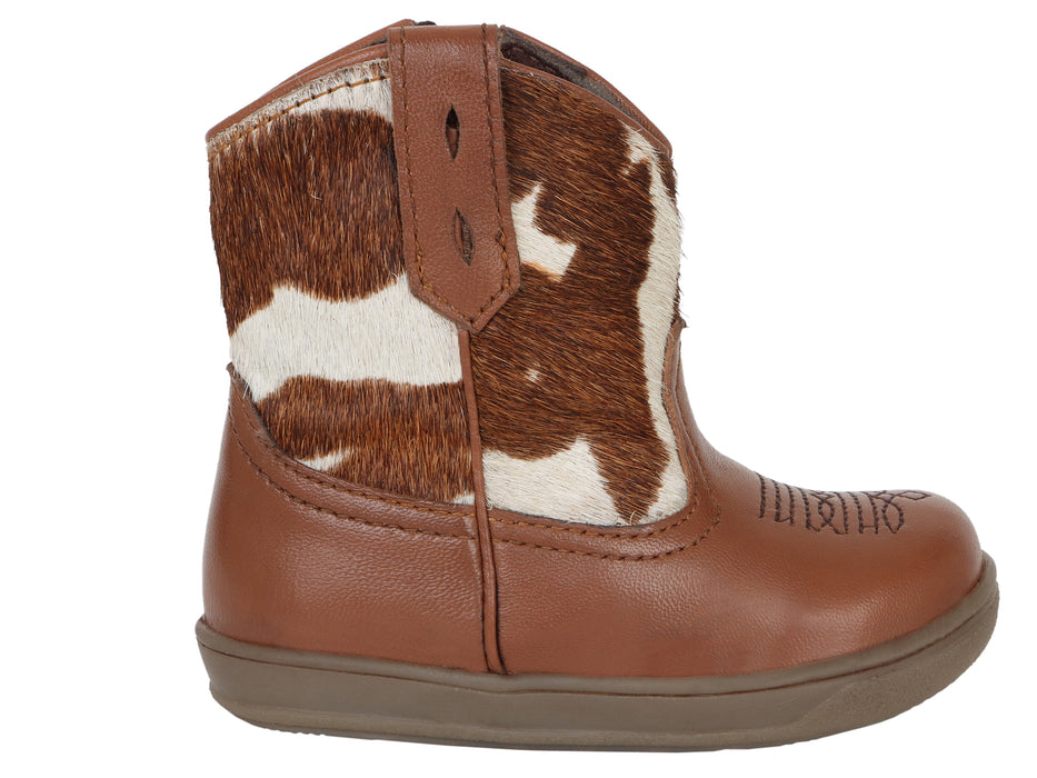 Roper "Cowbabies" Brown Infant Boot w/ Cow Hair-On Shaft