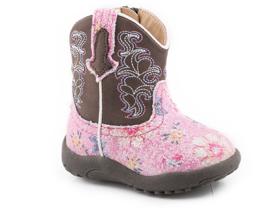 Roper "Cowbabies" Pink Glitter & Floral Infant Boot