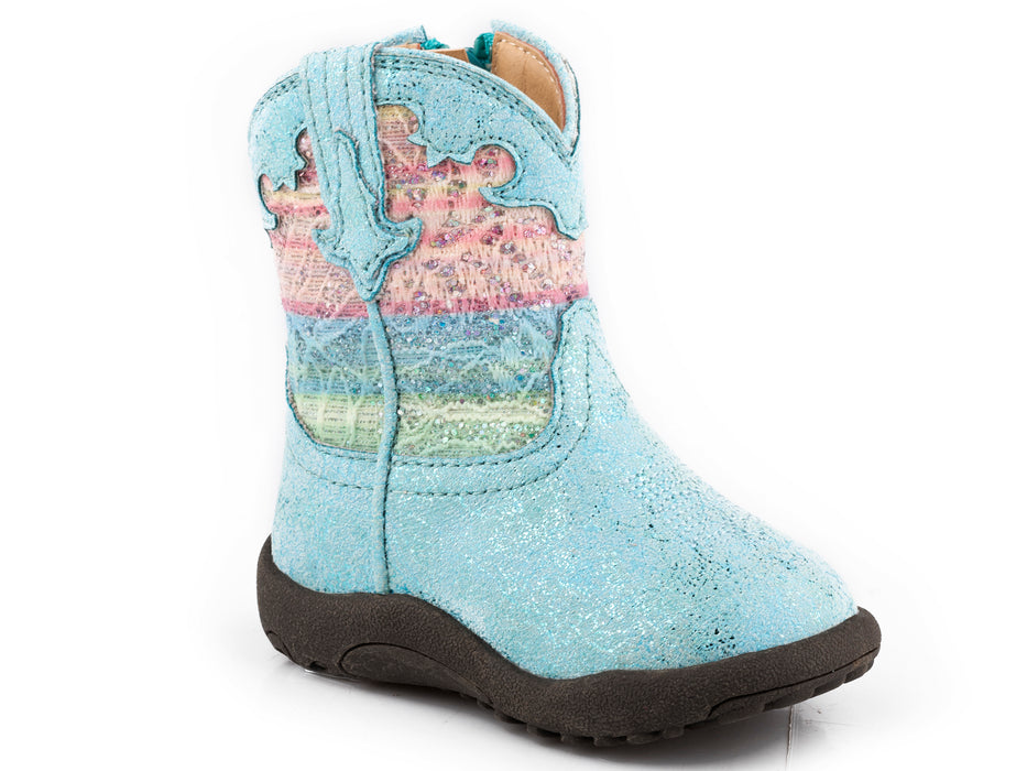 Roper "Cowbabies" Metallic Turquoise & Glitter Infant Boot