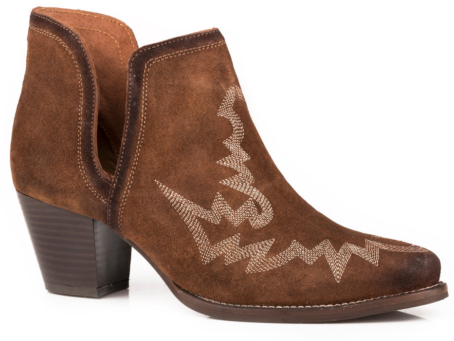 Women's Roper Brown Suede Leather Ankle Boot