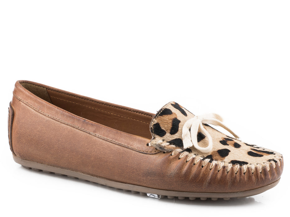 Roper Burnished Tan Slip On w/ Leopard Print