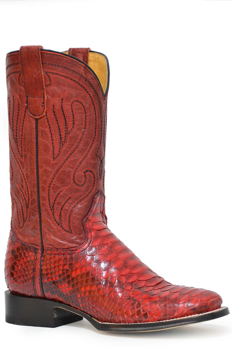 Women's Roper Shiny Red Python Square Toe Boot