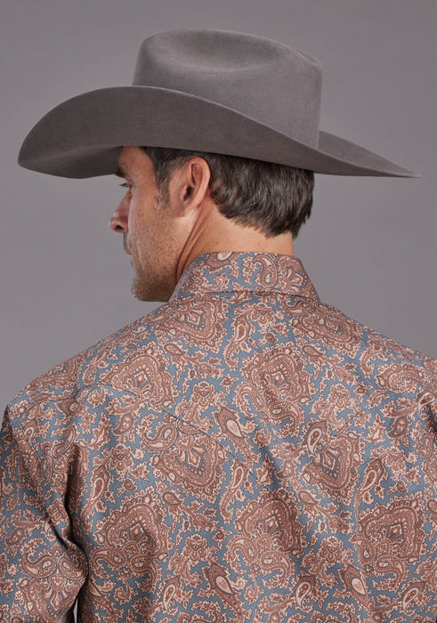 Men's Stetson Paisley Print Long Sleeve Western Shirt