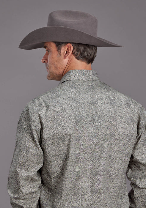 Men's Stetson Medallion Print Long Sleeve Western Shirt